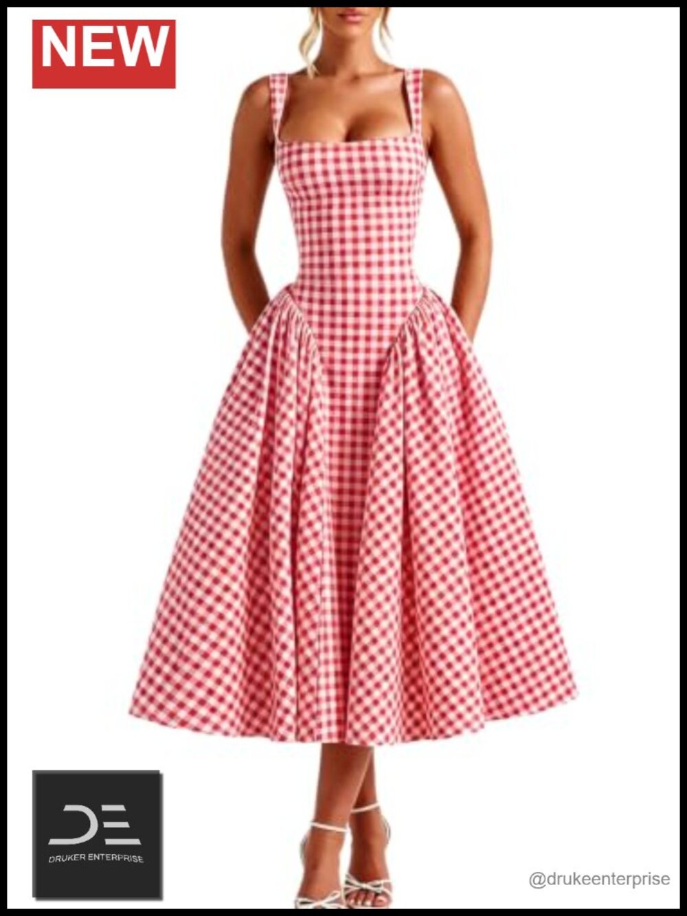 Sleeveless V Neck Swing Cocktail Evening Maxi Dress
